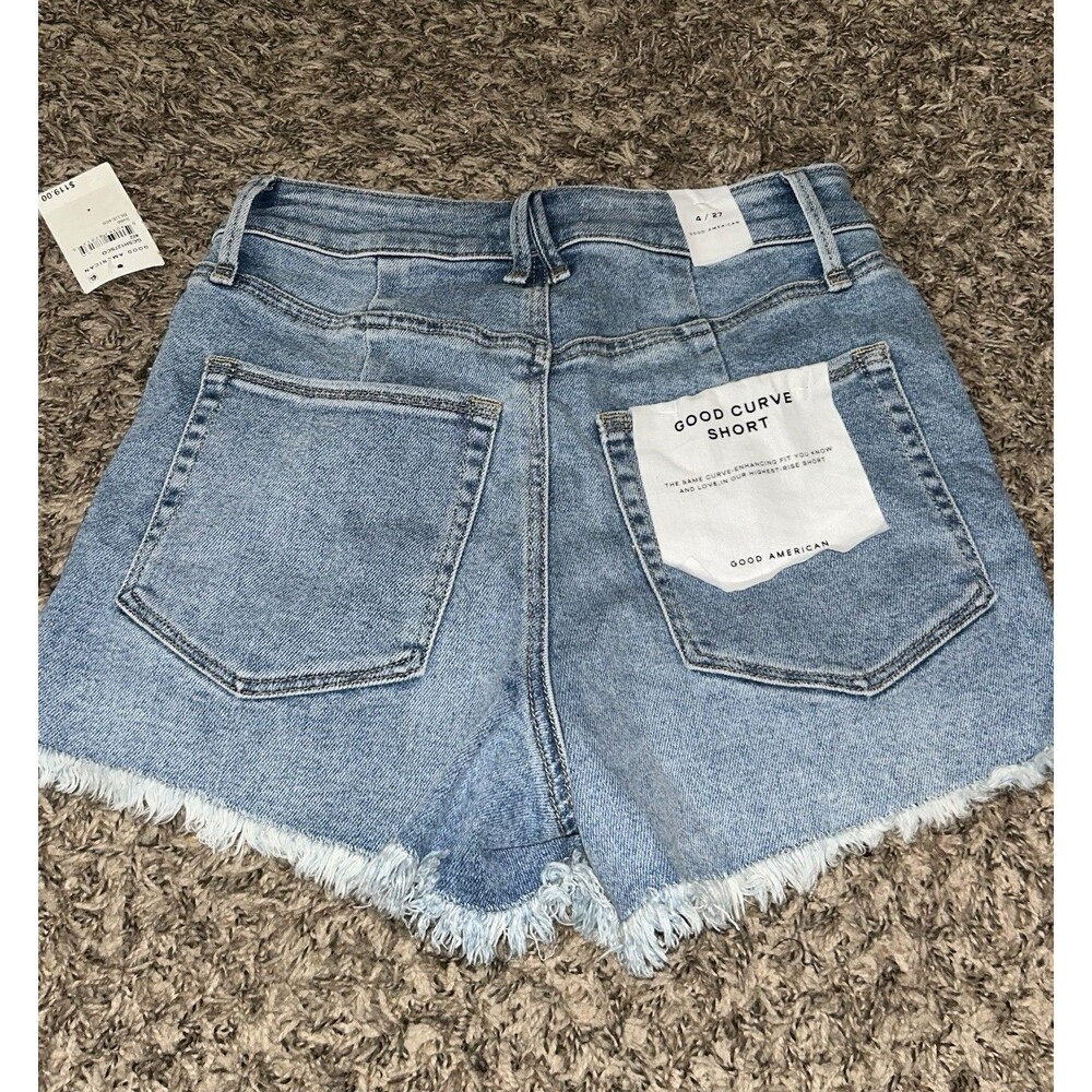 NWT Good American Good Curve High Rise Denim Shorts 4/27 - Picture 2 of 9